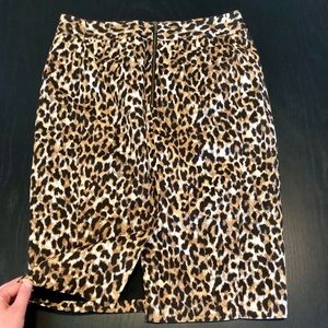 LOFT Leopard Pencil Skirt
